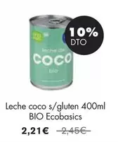 Oferta de Ecobasics - Leche Coco S/ Gluten por 2,21€ en NaturaSí