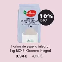 Oferta de El Granero - Harina De Espelta Integral por 3,94€ en NaturaSí