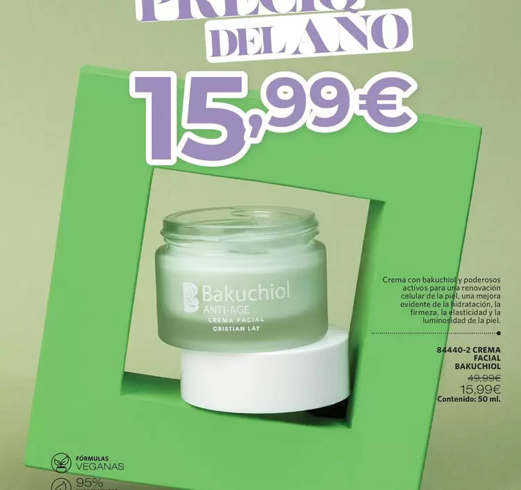 Oferta de Cristian Lay - Crema Facial Bakuchiol  por 15,99€ en Cristian Lay