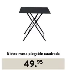 Oferta de Bistro - Bistro Mesa Plegable Cuadrada por 49,95€ en Casa