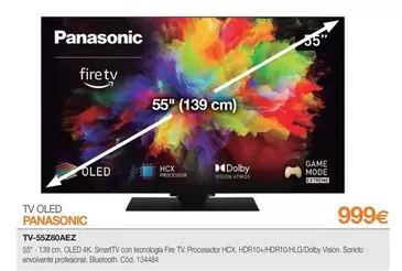 Oferta de Panasonic - Tv Oled TV-55Z80AEZ por 999€ en Expert