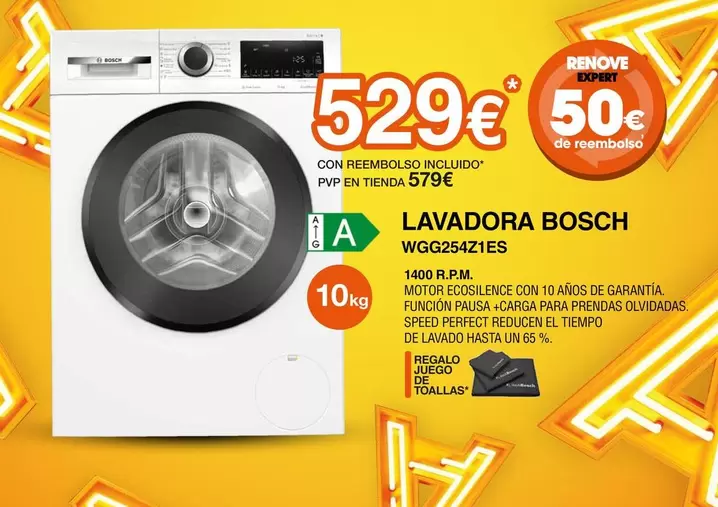 Oferta de Bosch - Lavadora WGG254Z1ES por 529€ en Expert