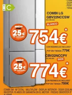 Oferta de LG - Combi GBV22NCCSW por 754€ en Expert