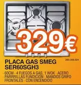 Oferta de Smeg - Placa Gas SER60SGH3  por 329€ en Expert