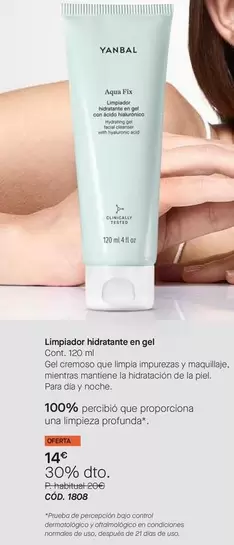 Oferta de Limpiador Hidratante En Gel por 14€ en Yanbal