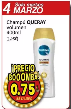 Oferta de Queray - Champú Volumen por 0,75€ en SPAR