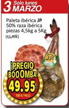 Oferta de Solo - Paleta Ibérica 50% Raza Ibérica por 49,95€ en SPAR