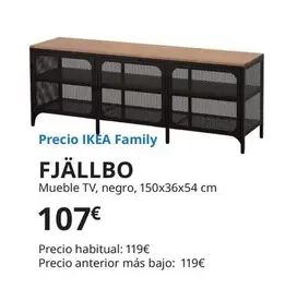 Oferta de Fjällbo - Mueble Tv, Negro, 150x36x54 Cm por 107€ en IKEA