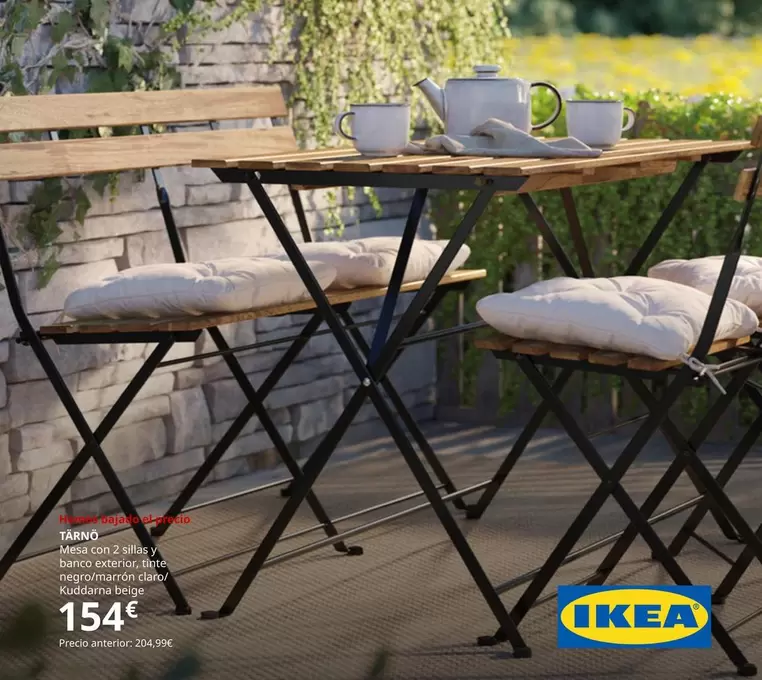 Oferta de Tärnö Mesa Con 2 Sillas Y Banco Exterior por 154€ en IKEA