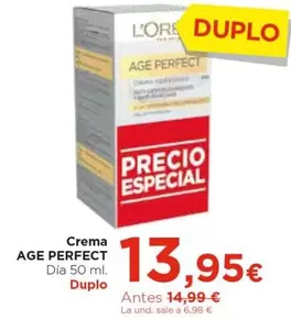 Oferta de L'Oréal - Crema Age Perfect por 13,95€ en Aquabel Perfumerías