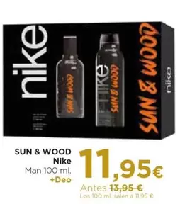 Oferta de Nike - Sun & Wood por 11,95€ en Aquabel Perfumerías