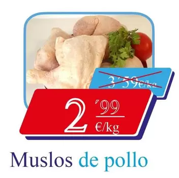 Oferta de Muslos De Pollo por 2,99€ en Congelados Copos