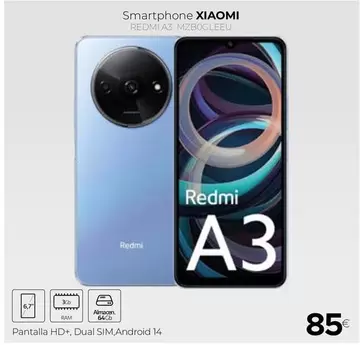 Oferta de Xiaomi - Smartphone Redmi A3 MZBOGLEEU  por 85€ en Tien 21