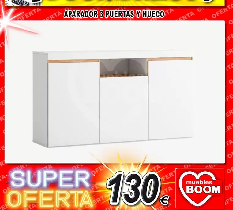 Oferta de Aparador 3 Puertas Y Hueco por 130€ en Muebles Boom