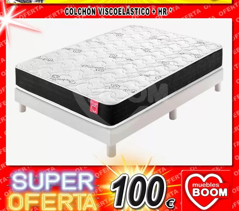 Oferta de Colchon Viscoelástico + Hr por 100€ en Muebles Boom