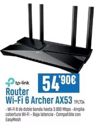 Oferta de TP-LINK - Router Wi-fi 6 Archer Ax53 por 54,9€ en Beep