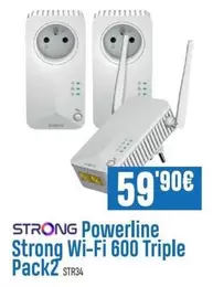 Oferta de Strong -  Powerline  Wi-Fi 600 Triple Pack2 por 59,9€ en Beep