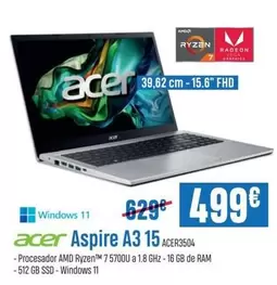 Oferta de Acer - Aspire A3 15 por 499€ en Beep