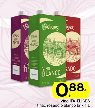 Oferta de Ifa Eliges - Vino Tinto, Rosado O Blanco por 0,88€ en Supermercados Dani