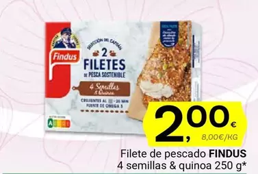 Oferta de Findus - Filete De Pescado 4 Semillas & Quinoa por 2€ en Supermercados Dani