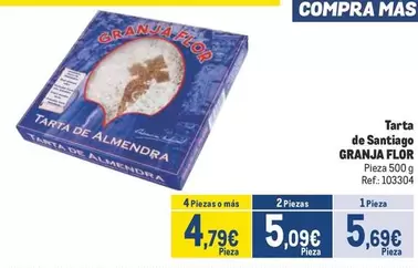 Oferta de Granja flor - Tarta De Santiago por 5,69€ en Makro