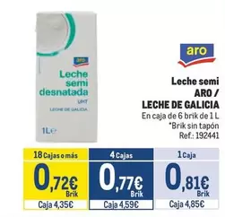 Oferta de Aro - Leche Semi / Leche De Galicia por 0,81€ en Makro