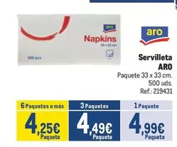 Oferta de Aro - Servilleta por 4,99€ en Makro