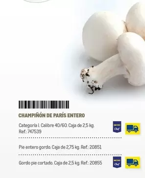 Oferta de Chef - Champiñón De Paris Entero en Makro