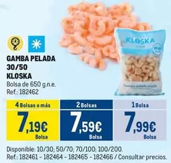 Oferta de Kloska - Gamba Pelada 30/50 por 7,99€ en Makro