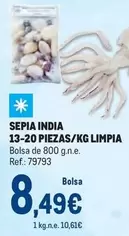 Oferta de Sepia India 13-20 Piezas/kg Limpia por 8,49€ en Makro