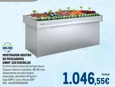 Oferta de Control - Mostrador Neutro De Pescaderia Dbp-120 Docriluc por 1046,55€ en Makro