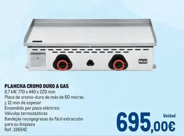 Oferta de Plancha Cromo Duro A Gas por 695€ en Makro