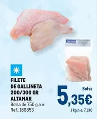 Oferta de Altamar - Filete De Gallineta 200/300 Gr por 5,35€ en Makro