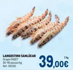 Oferta de Origen - Langostino Sanlucar por 39€ en Makro