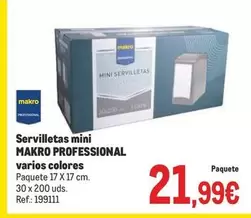 Oferta de Makro - Servilletas Mini Professional Varios Colores por 21,99€ en Makro