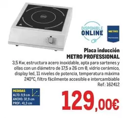 Oferta de Metro Professional - Placa Induccion por 129€ en Makro