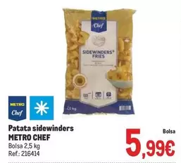 Oferta de Chef - Patata Sidewinders por 5,99€ en Makro