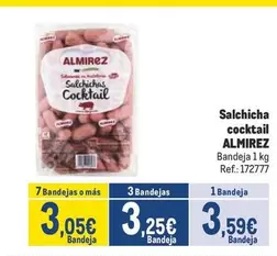 Oferta de Almirez - Salchicha Cocktail por 3,59€ en Makro