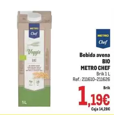 Oferta de Chef - Bebida Avena Bio por 1,19€ en Makro