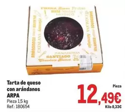 Oferta de Santiago - Tarta De Queso Con Arandanos por 12,49€ en Makro