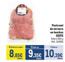 Oferta de Pastrami De Ternera En Lonchas por 10,39€ en Makro