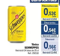 Oferta de Schweppes - Tonica por 0,56€ en Makro