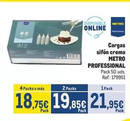 Oferta de Metro Professional - Cargas Sifón Crema por 21,95€ en Makro