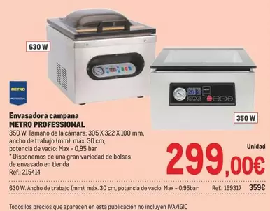 Oferta de Campana - Envasadora por 299€ en Makro