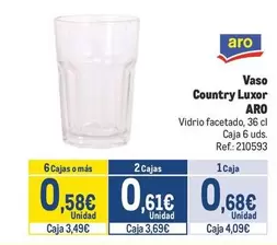 Oferta de Aro - Vaso Country Luxor por 0,68€ en Makro