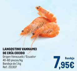 Oferta de Origen - Langostino Vannamei De Cria Cocido por 7,95€ en Makro