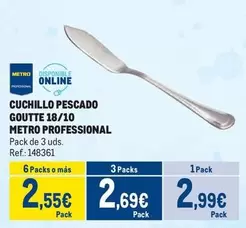 Oferta de Metro Professional - Cuchillo Pescado Goutte 18/10 por 2,99€ en Makro