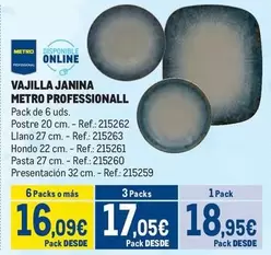 Oferta de Vajilla por 18,95€ en Makro