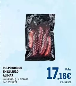 Oferta de Pulpo -  Cocido En Su Jugo por 17,16€ en Makro