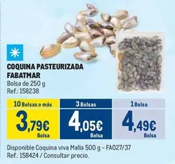 Oferta de Coquina Pasteurizada por 4,49€ en Makro